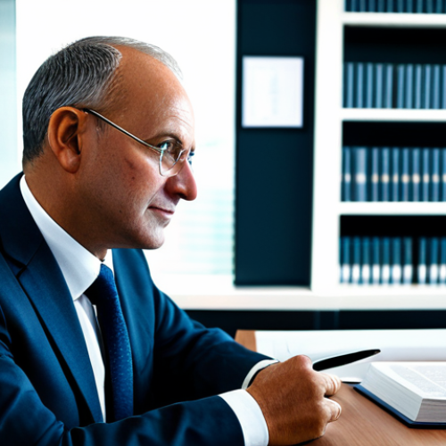 A highly focused professional management control engineer, fully clothed in a modest business suit, is seated at a large, polished wooden desk, engrossed in a collection of open business and management books. Behind them, a tasteful bookshelf filled with similar volumes stretches across a wall in a sophisticated, well-lit modern office or private study. The atmosphere is one of deep intellectual pursuit and strategic planning, with subtle visual cues suggesting concepts like a Balanced Scorecard or data analysis dashboards in the background, subtly blurred. The engineer has perfect anatomy, correct proportions, and a natural pose, with well-formed hands and a proper finger count. Professional photography, high-resolution, sharp focus, natural lighting. safe for work, appropriate content, fully clothed, professional.