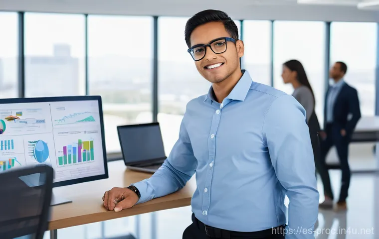 공정관리기술자의 필수 자격 요건 - **Prompt:** A dynamic, professional project control engineer, of Hispanic descent, standing confiden...