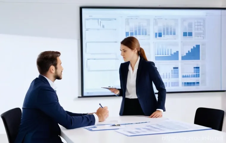 공정관리기술자와 건축설계사의 협업 방법 - **Prompt:** A male architect and a female project control engineer are deeply engaged in discussion ...